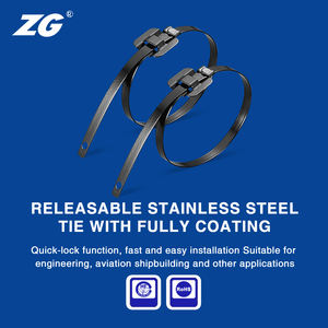 Bridas Autoblocantes KSS de Acero Inoxidable 316 Resistentes a la Corrosión y al Óxido, Color Negro, 6.3x229mm - Product Image 2