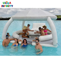 Sofa gonflable d'été relaxant Chaise de piscine Flotteur équipement de jeu aquatique Chaise longue gonflable Île flottante gonflable avec tente