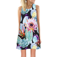 Robe d'été décontractée à bretelles fines et imprimé floral numérique pour femme, grande taille, livraison directe, idéale pour la plage