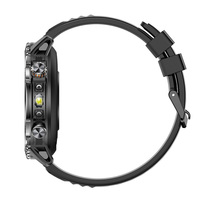 Montre connectée robuste AK106 avec batterie ultra longue durée 1400 mAh, appels Bluetooth, étanchéité IPX8, lampe torche sportive, bracelet en silicone noir et boussole – Direct Usine