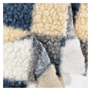 Tissu polaire confortable bleu à motif bohème 100% polyester tricoté 350 g/m² imprimé Sherpa pour vestes d'hiver - Product Image 5