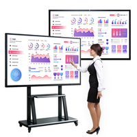 Pantalla Interactiva Electrónica para Conferencias de 75 a 100 Pulgadas, 4K UHD, Sistema Operativo Dual Android/Windows, Pantalla Táctil Inteligente de 20/40 Puntos para Reuniones