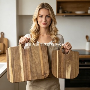 Tabla de Cortar de Madera de Acacia Rectangular, Tabla de Picar Multifuncional para Cocina, Tamaño Grande - Product Image 5