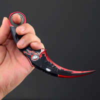 Karambit tactique FPS Dragon Claw - Arme en alliage de zinc doré et bleu, conçue avec précision, pour collectionneurs d'art des armes et combats en gros pour l'e-sport