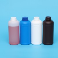 Envase Cilíndrico de HDPE de 1000 ml para Cosméticos, Multicolor, Blanco, Azul, Marrón, Translúcido, para Jabón Líquido, Superficie Esmerilada, Tapa de Rosca, OEM