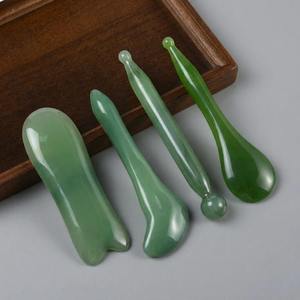 Outil <span class=keywords><strong>de</strong></span> massage Gua Sha en forme <span class=keywords><strong>de</strong></span> cuillère ronde en jade, baguette <span class=keywords><strong>de</strong></span> massage pour le visage, la tête, le cou, les yeux, stylo d'acupuncture, pierre d'aventurine naturelle, produit <span class=keywords><strong>de</strong></span> beauté - Product Image 5