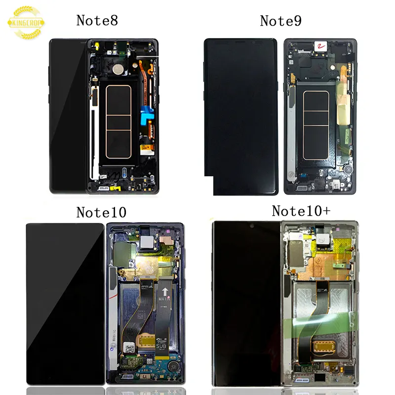 Original ersatz LCD touch screen digitizer montage für Samsung note 8 9 10 10 plus LCD mit rahmen
