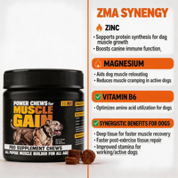 Masticables Blandos de Aminoácidos y Proteínas para Perros, Fortalecedores Musculares, Aumentan la Masa Muscular, Recuperación, Inmunidad, Salud Articular, Seguros