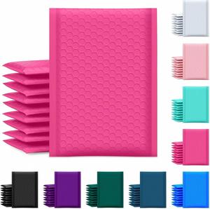 6x10 Poly Bubble Mailer Bags Customized Printed Matte <b>Black</b> Foil <b>Wrap</b> Padded Packaging Strong Adhesive Custom Shoes Fur - Product Image 1