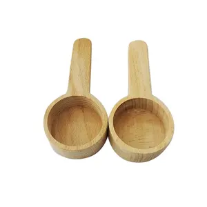 Wood Coffee Spoon Wooden Milk Powder Scoop with Short Handle Measure Scoops for Protein Powder