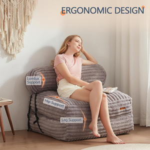 Sofá Modular de Esponja, Forma Cuadrada, Tela de Pana, Sin Marco, Minimalista, Muebles para Sala de Estar, para Adultos, Niños, Mascotas y Bebés - Product Image 3