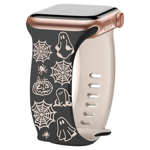 Win-Win Halloween Ghost Butterfly Verschluss Silikon band für Apple Watch Ultra <span class=keywords><strong>2</strong></span> 49mm für IWatch Serie 10 9 42mm 46mm 41mm 45mm - Product Image 3
