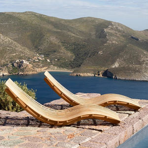 Ensemble de chaises longues de salon d'extérieur en teck massif moderne, résistant à l'eau et aux UV, meubles pour villa, hôtel, salon, jardins, patios - Product Image 1