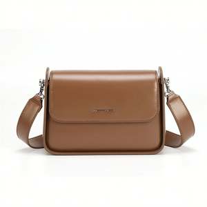 Nuevo bolso de mujer de moda textura de alta calidad Simple marrón Retro Merad estilo solapa hombro bandolera Tofu pequeño bolso cuadrado - Product Image 6