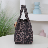 Tas Tote Wanita Warna Solid Motif Kartun dengan Bukaan Terbuka, Tas Kanvas Lucu, Tas Tangan Stylish untuk Belanja Sehari-hari dan Santai