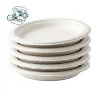 Assiettes jetables biodégradables en bagasse de canne à sucre compostables, rondes de 8 pouces, pour apéritifs