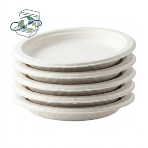 Piatti Compostabili in Bagassa di Canna da Zucchero, Rotondi da 8 Pollici, Stoviglie Biodegradabili Monouso per Antipasti - Product Image 1