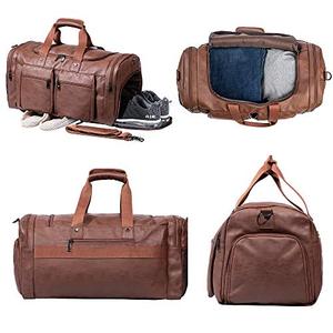Bolsa de Viaje de Cuero al por Mayor de Fábrica NOVOTE con Compartimento para Zapatos, Cierre de Cremallera con Múltiples Bolsillos, Bolsa de Viaje para Hombre, Bolsa de Fin de Semana - Product Image 3