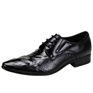 Zapatos Oxford de Punta Puntiaguda para Hombre, de Cuero Genuino con Estampado Animal, para Oficina y Vestir, con Cordones, Suela de Goma Antideslizante, para Todas las Temporadas - Product Image 5