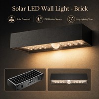 Lampe murale solaire LED carrée d'extérieur, ignifuge, étanche IP65, haute luminosité, garantie 3 ans, certifiée CE RoHS