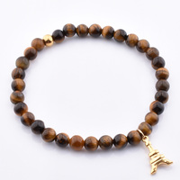 Vente en gros de perles de sodalite rondes naturelles de 6mm Bracelet extensible en pierre semipreci pour femmes Bracelet en pierre naturelle