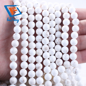 <span class=keywords><strong>BF</strong></span>, venta al por mayor, cuentas de piedra turquesa blanca, tamaños de 6/8/10mm, fabricación de joyería DIY, pulsera, collar, pendientes, accesorios - Product Image 6