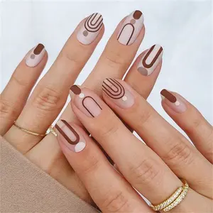 Diseño de uñas Charoski de diamantes de imitación transparentes franceses acrílicos caseros vívidos