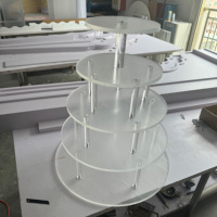 Support de présentation rond en acrylique transparent pour produits et fournitures d'événements festifs personnalisables