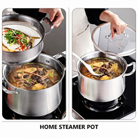 Ensemble de casseroles en acier inoxydable de style américain, écologique, avec couvercle en verre, compatible induction et gaz, passe au lave-vaisselle