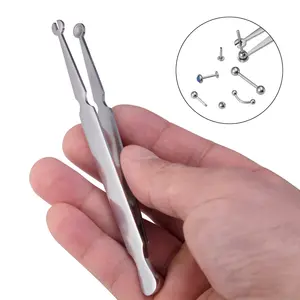 2401 Stainless steel ball tweezers source manufacturers wholesale lip nail ear bead screw pliers