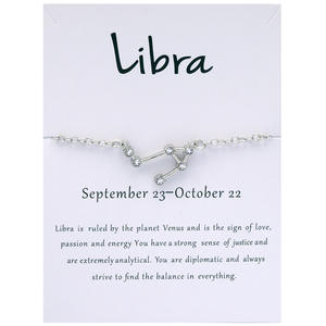 Yiwu Daicy Pas Cher Prix Chaîne Zodiaque Bracelet Minimaliste alliage <span class=keywords><strong>avec</strong></span> carte strass Bracelet constellations bracelet Pour les femmes - Product Image 5