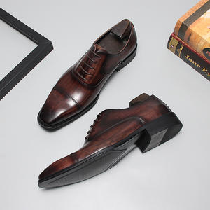 Chaussures pour hommes de luxe haut de gamme, tendance de la mode, en cuir véritable, de haute qualité, faites à la main, à bout pointu, à lacets - Product Image 5