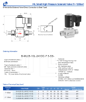 Vanne solénoïde haute pression compacte EAGLE 24VDC NC en acier inoxydable avec filetage femelle/raccord pour gaz et liquides 1-120 bar