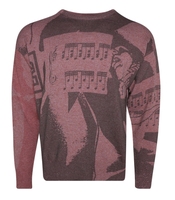 Nouveau style pull en tricot pour homme, motif tendance, style décontracté, mélange rose-marron, pour tous les jours