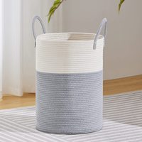 Panier à linge pliable en corde de coton moderne pour le rangement de la literie et des vêtements