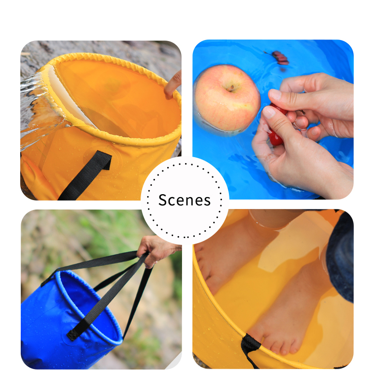 Multifunctional Soft Portable TOutdoor Wash Basin Folding Bucket Collapsible