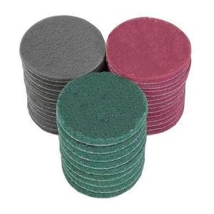 Tampons à main Non tissés 5 pouces, <span class=keywords><strong>disque</strong></span> à récurer industriel en tissu <span class=keywords><strong>pour</strong></span> <span class=keywords><strong>perceuse</strong></span> électrique mentale et <span class=keywords><strong>bois</strong></span> - Product Image 1