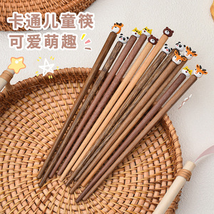 Lindos palillos de dibujos animados de animales para niños, bebés, niños pequeños, palillos de práctica, de 3 a 6 años, sin pintar, para jardín de infantes - Product Image 4