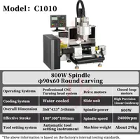 Machine de gravure et de fraisage CNC de bureau LY C1010 à 4 axes, petite machine à broyer les graines de bodhi, les fruits, le cœur, 800W, fraiseuses à bois pour l'artisanat du bois