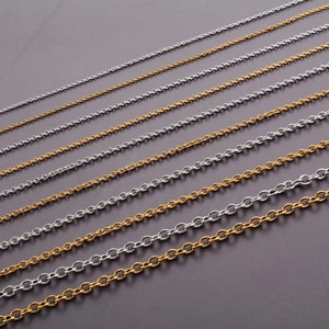 Collier classique en acier inoxydable, chaîne à maillons Rolo pour femmes et hommes, collier simple en <span class=keywords><strong>argent</strong></span> et or, bijoux en métal - Product Image 2