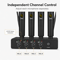 Système de microphone sans fil 4 canaux UHF KU44 pour chant, système de microphone de haute qualité, audio professionnel pour scène live, répétition de groupe