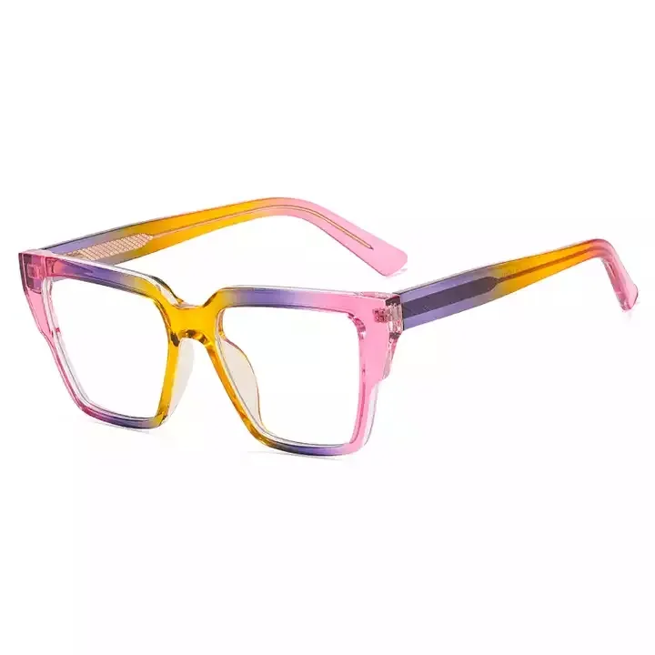 Best Selling Candy Color Square Frame Glasses For Computer Anti Blue Light Trend Tr90 Womens Glasses Pink Frame