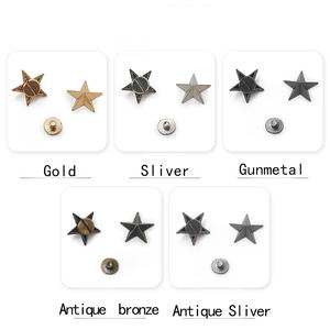 Rivets <span class=keywords><strong>à</strong></span> vis en alliage plaqué anti-rouille en forme d'étoile <span class=keywords><strong>à</strong></span> cinq branches pour accessoires vestimentaires - Product Image 2