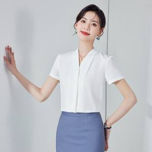 Chemise d'été à manches courtes pour femme, idéale pour les caissières, les gestionnaires de restaurants, les employés de banque et les employés de bureau - Product Image 1