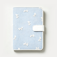 YALONG YLA5R019 - Agenda Diaria de Cuero con Tapa Dura, Lazo 3D y Cierre a Presión, Blanca, Papelería al por Mayor, Regalo para Niñas