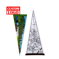 Drapeau triangulaire en feutre pour club de football, école, vente chaude, grand fanion vierge pour sublimation