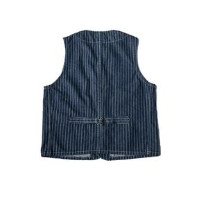 Chaleco Deportivo Multibolsillos para Hombre, Diseño OEM, Chaleco Vaquero Crudo, Logotipo Personalizado, Chaleco Vaquero Jacquard Azul de Alta Calidad para Hombre - Product Image 2