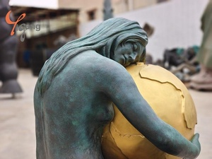 Statua femminile in rame fuso progettata su misura decorazione esterna in metallo famosa arte 'terra madre Gaia' <span class=keywords><strong>Anime</strong></span> statua ispirata all'<span class=keywords><strong>amore</strong></span> - Product Image 5