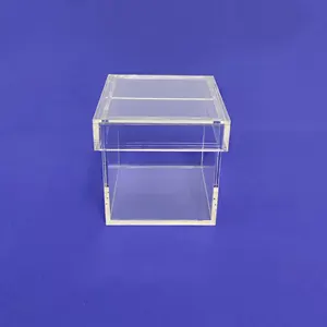 Mini Cube Acryl Candy Box mit Deckel Clear Mini Geschenk box Favor Box Lucite Trocken futter Vorrats behälter Candy Bin
