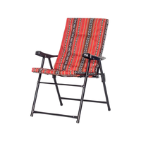 Fauteuil pliable moderne et minimaliste en fer et tissu avec accoudoirs pour la plage, le camping en plein air, utilisations multiples, réglages ajustables